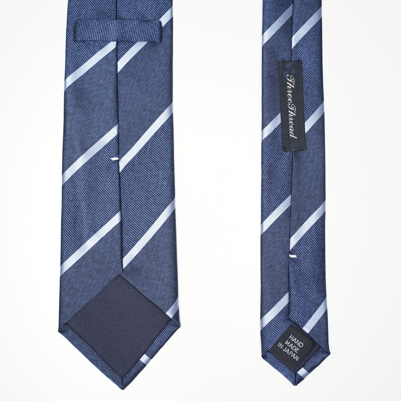 メランジストライプタイ丹後産レギュラー加工 Melange stripe tie(BL