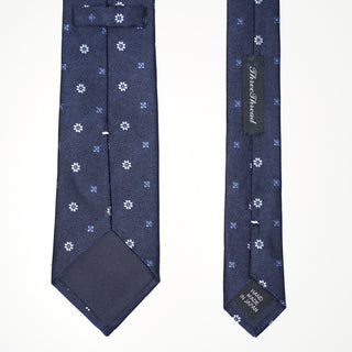 メランジフラワーモチーフタイ丹後産レギュラー加工 Melange flower motif tie(NV)