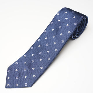 メランジフラワーモチーフタイ丹後産レギュラー加工 Melange flower motif tie(BL)