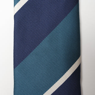 レップ ブロックストライプネクタイ 丹後産 ハンドロール加工 Block stripe repp silk tie(TU)