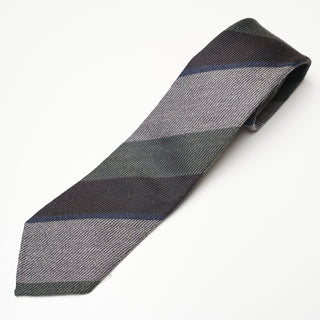 シルクウール ストライプネクタイ 丹後産 ハンドロール加工 SW stripe tie（BE)