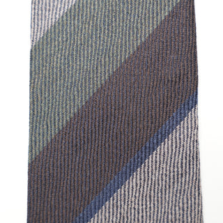 シルクウール ストライプネクタイ 丹後産 ハンドロール加工 SW stripe tie（BE)