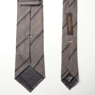 シルクウール ストライプネクタイ 丹後産 ハンドロール加工 SW stripe tie2（BE1)