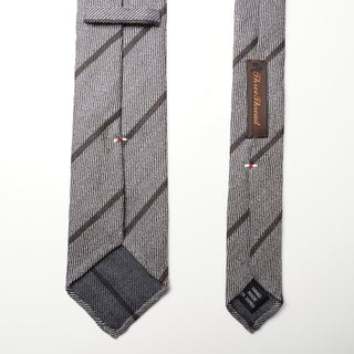 シルクウール ストライプネクタイ 丹後産 ハンドロール加工 SW stripe tie2（BE2)
