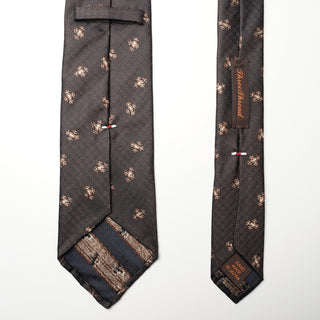 ペイズリージャガードネクタイ 丹後産 ハンドロール加工 Paisley Jacguard tie(BR)