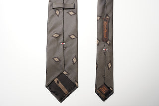 ダイヤモンドジャガードネクタイ 丹後産 ハンドロール加工 Diamond Jacguard tie(BE)