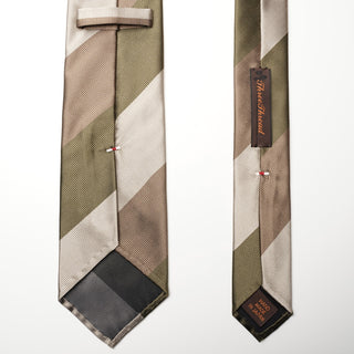レップストライプシルクタイ1 丹後産 ハンドロール加工 Repp Stripe Silk tie1(KA)