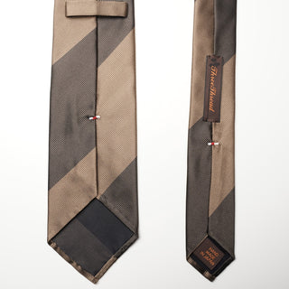 レップストライプシルクタイ2丹後産 ハンドロール加工 Repp Stripe Silk tie2(BE)