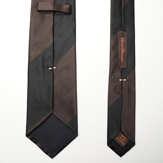 レップストライプシルクタイ2丹後産 ハンドロール加工 Repp Stripe Silk tie2(BK)