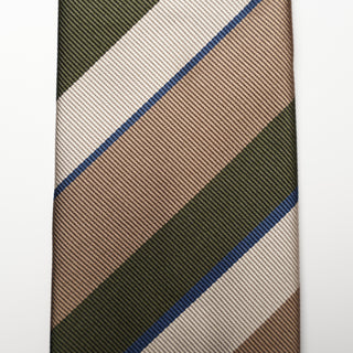 レップストライプシルクタイ3丹後産 ハンドロール加工 Repp Stripe Silk tie3(GN)