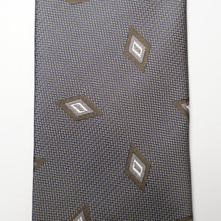 ダイヤモンドジャガードネクタイ 丹後産 ハンドロール加工 Diamond Jacguard tie(GR)