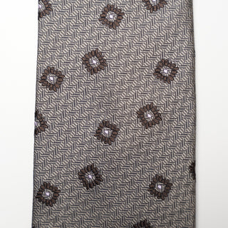 ジオメトリックジャガードネクタイ 丹後産 ハンドロール加工 Geometric Jacguard tie(GR)