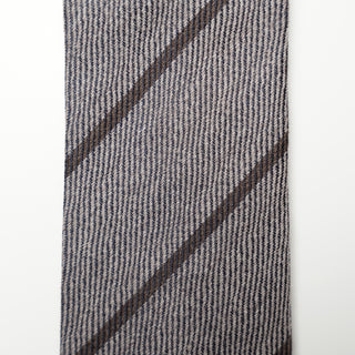 シルクウール ストライプネクタイ 丹後産 ハンドロール加工 SW stripe tie2（BE2)