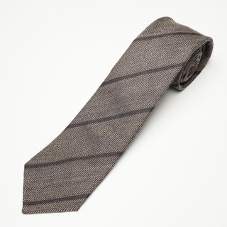 シルクウール ストライプネクタイ 丹後産 ハンドロール加工 SW stripe tie2（BE1)