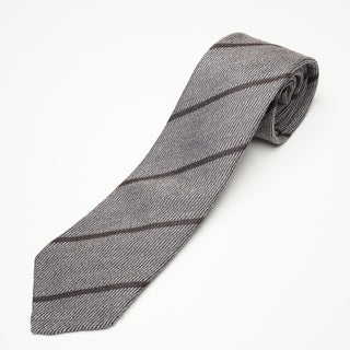 シルクウール ストライプネクタイ 丹後産 ハンドロール加工 SW stripe tie2（BE2)