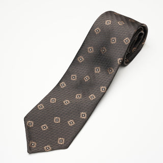 ジオメトリックジャガードネクタイ 丹後産 ハンドロール加工 Geometric Jacguard tie(BR)