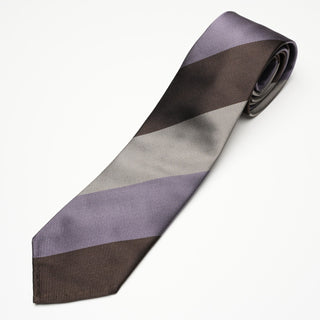 レップストライプシルクタイ1 丹後産 ハンドロール加工 Repp Stripe Silk tie1(PU)
