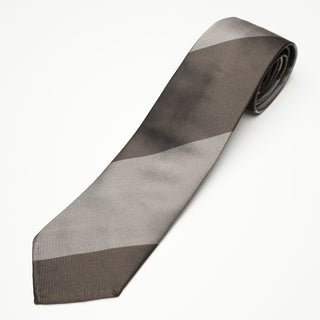 レップストライプシルクタイ2丹後産 ハンドロール加工 Repp Stripe Silk tie2(GR)