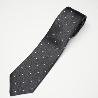 グレーメランジドットタイ丹後産レギュラー加工 Gray Melange dot tie(CG)