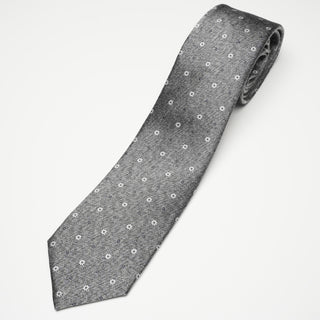 グレーメランジフローラルタイ丹後産レギュラー加工 Gray Melange floral tie(LG)