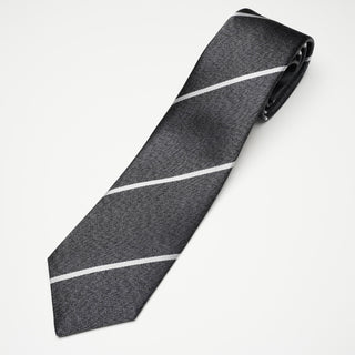 グレーメランジストライプタイ1丹後産レギュラー加工 Gray Melange stripe tie1(CG)