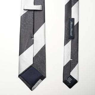 グレーメランジストライプタイ2丹後産レギュラー加工 Gray Melange stripe tie2(CG)