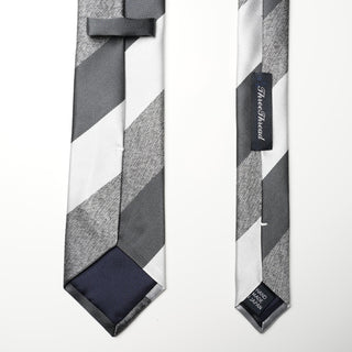 グレーメランジストライプタイ2丹後産レギュラー加工 Gray Melange stripe tie2(LG)