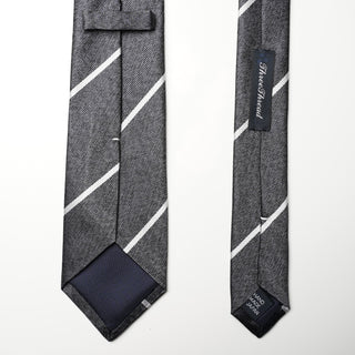 グレーメランジストライプタイ1丹後産レギュラー加工 Gray Melange stripe tie1(CG)