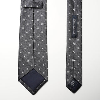 グレーメランジジャガードタイ丹後産レギュラー加工 Gray Melange jacguard tie(CG)
