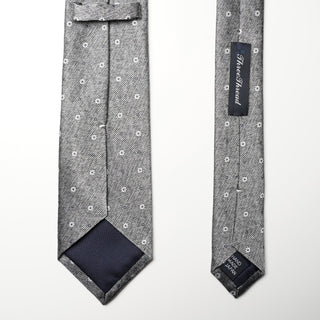 グレーメランジフローラルタイ丹後産レギュラー加工 Gray Melange floral tie(LG)