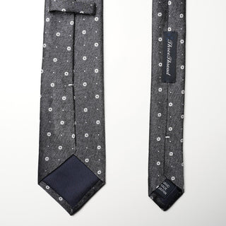 グレーメランジフローラルタイ丹後産レギュラー加工 Gray Melange floral tie(CG)