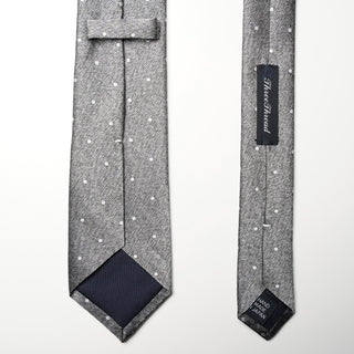 グレーメランジドットタイ丹後産レギュラー加工 Gray Melange dot tie(LG)