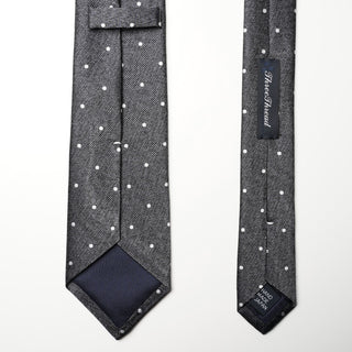 グレーメランジドットタイ丹後産レギュラー加工 Gray Melange dot tie(CG)