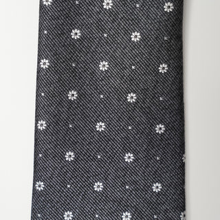 グレーメランジフローラルタイ丹後産レギュラー加工 Gray Melange floral tie(CG)
