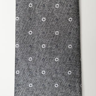 グレーメランジフローラルタイ丹後産レギュラー加工 Gray Melange floral tie(LG)