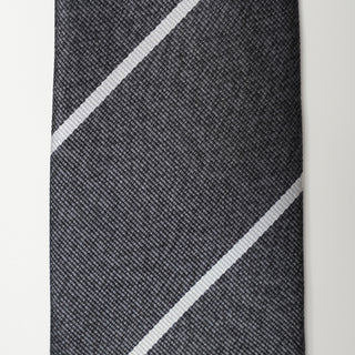 グレーメランジストライプタイ1丹後産レギュラー加工 Gray Melange stripe tie1(CG)