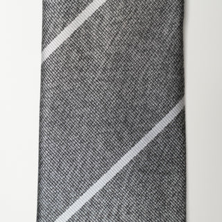 グレーメランジストライプタイ1丹後産レギュラー加工 Gray Melange stripe tie1(LG)