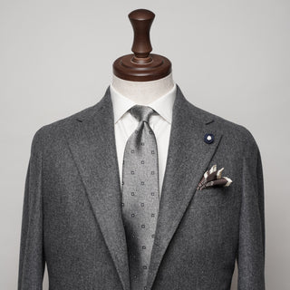 グレーメランジスクエアタイ丹後産レギュラー加工 Gray Melange square tie(LG)