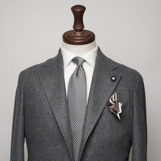 グレーメランジマイクロタイ丹後産レギュラー加工 Gray Melange micro tie(LG)