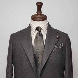 ペイズリージャガードネクタイ 丹後産 ハンドロール加工 Paisley Jacguard tie(KA)