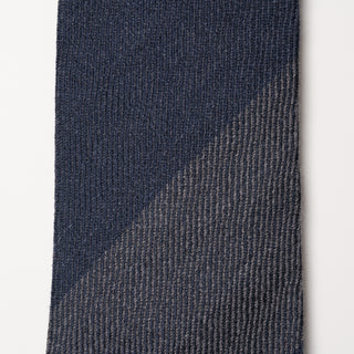 シルクウール ブロックストライプネクタイ 丹後産 ハンドロール加工 SW block stripe tie（NV)
