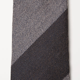 シルクウール ブロックストライプネクタイ 丹後産 ハンドロール加工 SW block stripe tie（BR)