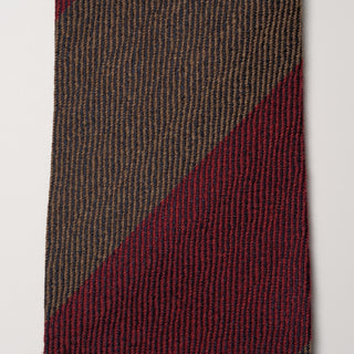 シルクウール ブロックストライプネクタイ 丹後産 ハンドロール加工 SW block stripe tie（WN)