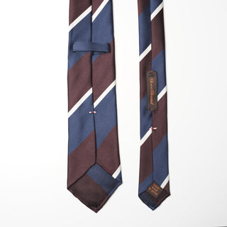 レップ ブロックストライプネクタイ 丹後産 ハンドロール加工 Block stripe repp silk tie(WN)