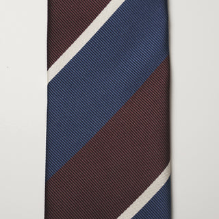 レップ ブロックストライプネクタイ 丹後産 ハンドロール加工 Block stripe repp silk tie(WN)