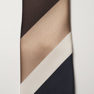 レップ サテン ストライプネクタイ 丹後産 ハンドロール加工 Repp satin stripe silk tie(BR2)