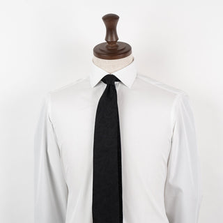 フレスコ ペイズリー ソリッドネクタイ 丹後産 セブンフォールド加工 Fresco peisley solid tie[BK]
