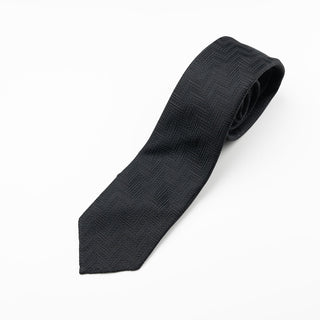 フレスコ ヘリンボーン ソリッドネクタイ 丹後産 セブンフォールド加工 Fresco herringbone solid tie[BK]