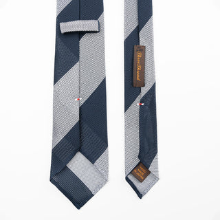 フレスコ ブロックストライプ ネクタイ 丹後産 ハンドロール加工 Fresco block stripe tie[NV1]